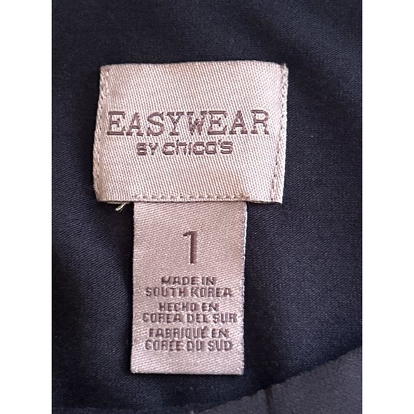 Chico’s Easywear Black 2 Layer Top With 3/4 Sleeves, Size 1(Medium) - Picture 4 of 7